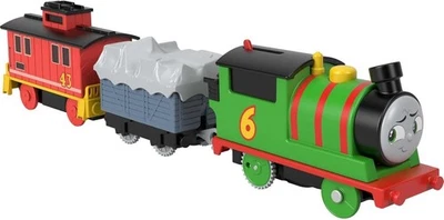 Thomas and Friends Motorized Toy Train Percy Battery-Powered Engine & Brake Car - Image 1 of 4
