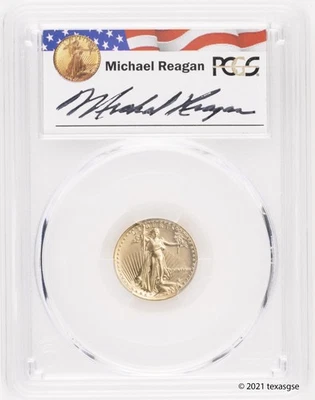 1987 $5 Gold American Eagle PCGS MS69 - Reagan Legacy Series - Image 1 of 2