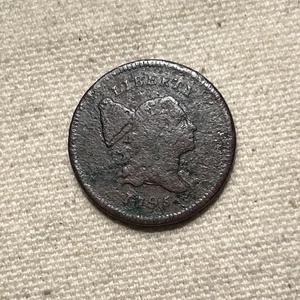 1795 Liberty Cap, Half Cent, F DETAILS Lettered Edge, Free Shipping - Picture 1 of 2