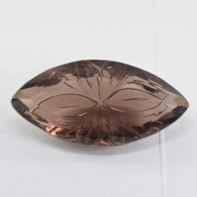 Natural 104 Ct Marquise Shape Carved London Pink Topaz Certified Loose Gemstone - Image 1 of 4