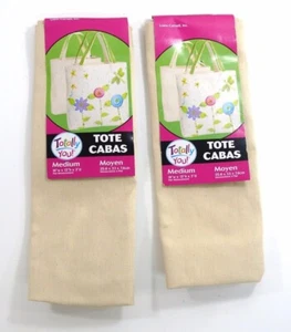 2 NEW LOEW CORNELL blank canvas totes tote bags medium 14x13x3 design  - Picture 1 of 3