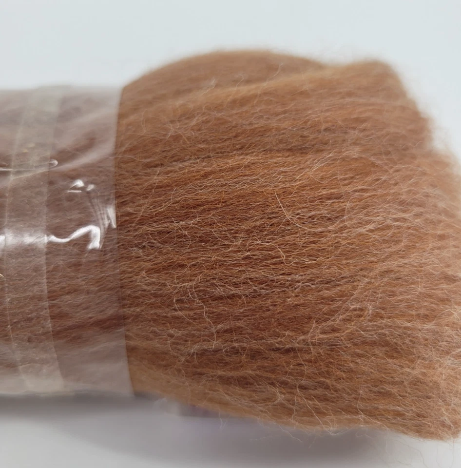 Natural Wool Roving Clover Mfg. Carmel Color 7 oz. Felting Crafting Spinning - Image 1 of 4