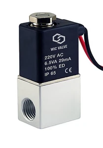 1/4 Inch Direct Acting Fast Response Aluminum Electric Solenoid Air Valve 220VAC - Picture 1 of 5