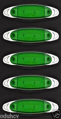5x 12V Cromo Verde LED Marcador Luz Remolque Furgoneta 4x4 Coche Moto Barco - Imagen 1 de 4