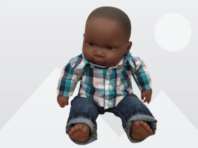 JC Toys Group 14" Berenguer 34-09 African American Soft Baby Boy Doll Vintage - Image 1 of 4