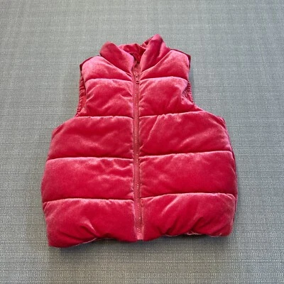Gymboree выйти на улицу пуховик жилет размер 7-8 средний велюр ярко-розовый полный молнии - Изображение 1 из 4