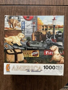 CEACO America The Heartland Rachel’s Puppies Clint Hansen 1000 Piece Puzzle NEW - Picture 1 of 2