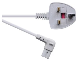Figura en ángulo recto 8 manos plomo a 3 pines enchufe Reino Unido 3A (Len (m) 5 blanco) - Imagen 1 de 2
