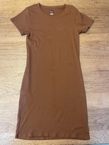 UNDERCOVER Mini abito rosa Victoria's Secret cappuccino morbido X SMALL costola manica corta VS