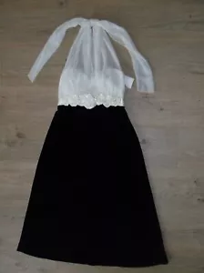 1990s NWT Connected Apparel Black Velvet Dress White Halter Tied Sheer Top - Picture 1 of 11