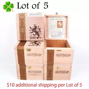 Lote de 5 cajas de cigarros de madera Liga Privada Corojo Robusto H99 6,25" x 6,25" x 4,25" - Imagen 1 de 12