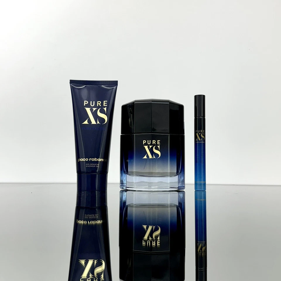 Combo de 3 piezas Paco Rabanne PURE XS 3,4 oz EDT Spr + 10 ml EDT Spr + 3,4 oz S/Gel Foto 1 de 1