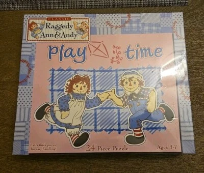 New Sealed Raggedy Ann And Andy 24 Piece Jigsaw Puzzle Play Time See Pics/ Desc  - Image 1 of 4