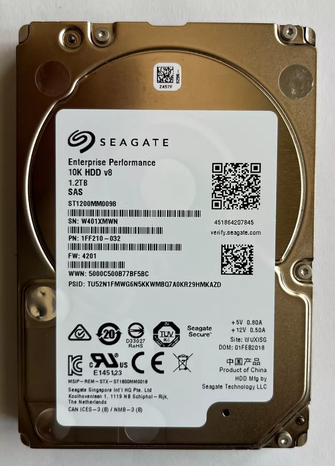 Seagate ST1200MM0098 1.2TB 10K 12Gbs SAS 2.5'' HDD Hard Drive 1FF210-032 - Image 1 of 1