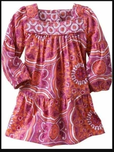 Baby Gap kids girls pink orange purple medallion flower long sleeve dress 5 - Picture 1 of 1