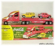 DIECAST HUMMER H2 COKE COCA COLA CHROME GM SUV TRUCK '03 trailer carrier 1:46