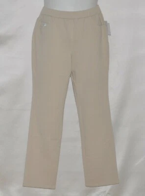 Quacker Factory DreamJeanne Pull-on Tall Straight Leg Pants Size ST New Stone - Image 1 of 2