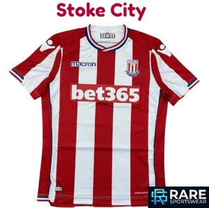 AUTÉNTICA CAMISETA DE FUTBOL LOCAL STOKE CITY 2017 PEQUEÑA ADULTO MACRON (MUY BUENA) - Imagen 1 de 10