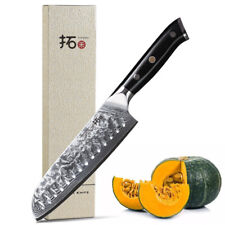 TURWHO 7Zoll Santoku Messer Knife Japan VG10 Damaststahl Küchenmesser Kochmesser