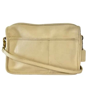 Vintage Coach Bone White Leather Companion Bag Shoulder Purse Pocketbook #9300 - Picture 1 of 9