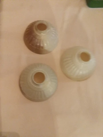 Vintage Antique Opalescent Glass Fixtures 3 Lot Shades Cover