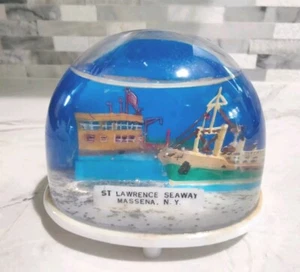 St Lawrence Seaway Massena NY Souvenir Plastic Snow Globe Dome Hong Kong - Picture 1 of 8