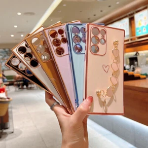 Coque Étui Pour Samsung S24 Plus S23 Ultra S22 A52 A53 5G Amour Coeur Bracelet - Photo 1 sur 19