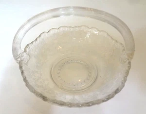 Cambridge Glas Rose Point Gadroon 5 3/8"" Applikierter Griff Korb - Bild 1 von 5