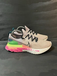 Nike Flyknit React Womens Size 9.5 Infinity Purple Pink Running Shoes CU0430-500 - Picture 1 of 8