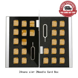 Boîte de rangement à broches pour carte SIM aluminium micro 24 nano carte SIM porte-carte protection - Photo 1 sur 5