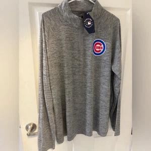 Chicago Cubs Gray Quarter-Zip Pullover-NWT - Picture 1 of 5