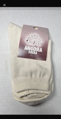 Calcetines Angora Para Mujer Calcetines Crew Color Crema Cálidos Calcetines de Invierno Foto 1 de 2