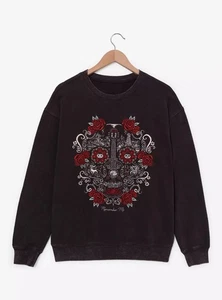 Disney Pixar Coco Sweatshirt Embroidered Sugar Skull MEDIUM NWT - Picture 1 of 3