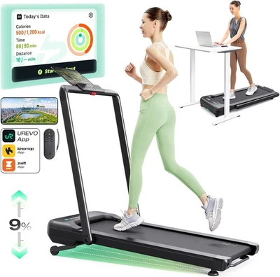 Cinta de correr inteligente con 9% de inclinación automática con Bluetooth y aplicación de seguimiento de fitness para el hogar Foto 1 de 4