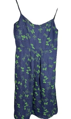 Vestido Juicy Couture Vintage Seda 12 Deadstock Verde Marino Lazos Nuevo con Etiquetas Babydoll Foto 1 de 4