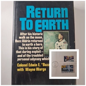 Rare! Return to Earth Col. Buzz Aldrin Book FDC EFO Stamps Skylab Man on Moon - Picture 1 of 13