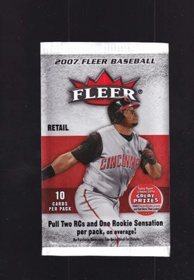 Paquete de cera vacía Fleer Baseball 2007 venta al por menor Ken Griffey Jr Reds Foto 1 de 2