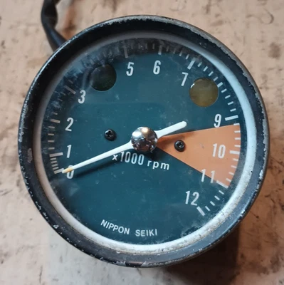 Honda 1971-1972 CB350 CL350 K3 K4 doble tacómetro calibre RPM con indicador joya Foto 1 de 4