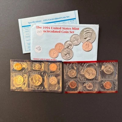 1994 US Uncirculated Mint Set 10 Coin United States Philadelphia Denver P & D - Image 1 of 4