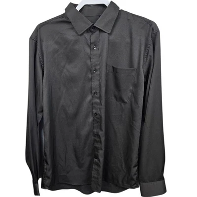 FLEX Mens Luxury Collection Casual Work Black Button Down Shirt Size Medium - Image 1 of 4