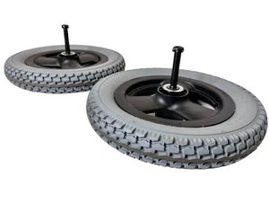 Primo Power Express Tires 3 Spoke 12-1/2 x 2-1/4" 1/2" Axle 62-203 Sold As Pair - Picture 1 of 8