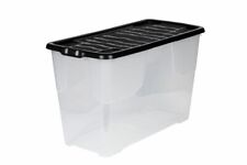 XXL Kunststoffbox Aufbewahrungsbox mit Deckel Box Kiste Truhe 135 L  Transparent