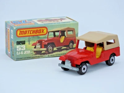 MATCHBOX SUPERFAST RED CJ-6 JEEP No.53 MINT & UNUSED IN ORIGINAL K BOX 1981-82 - Image 1 of 4