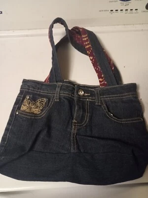 BOLSO DE MANO HECHO A MANO BOLSO DENIM AZUL BOOM BOOM NIÑAS JEANS DOS CORREAS Foto 1 de 4