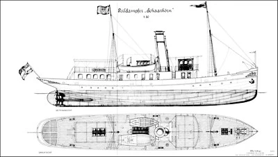 SCHAARHÖRN, Peildampfer 1907. Modellbauplan - Bild 1 von 4
