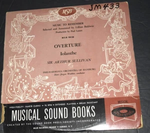 VINYL MUSICAL SOUND BOOKS CLASSICAL VINYL, "OVERTURE Iolanthe," MSB 78138, 1954 - Picture 1 of 4