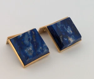 Lapis Lazuli Cufflinks 18k Gold - Picture 1 of 5