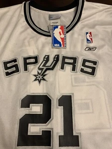 Tim Duncan 21 Heimtrikot weiß, schwarz, Large. Neu Mit Etikett Reebok - Bild 1 von 6