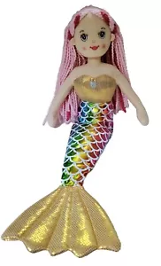 Bambola peluche Ganz 17" sirena pioggia luccicante baia coda arcobaleno capelli rosa - Foto 1 di 11