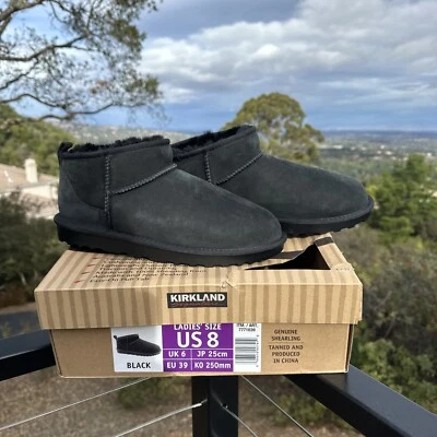 Botín Kirkland Signature de piel de oveja para damas (NEGRO, 8 M) NUEVO SIN CAJA Foto 1 de 4